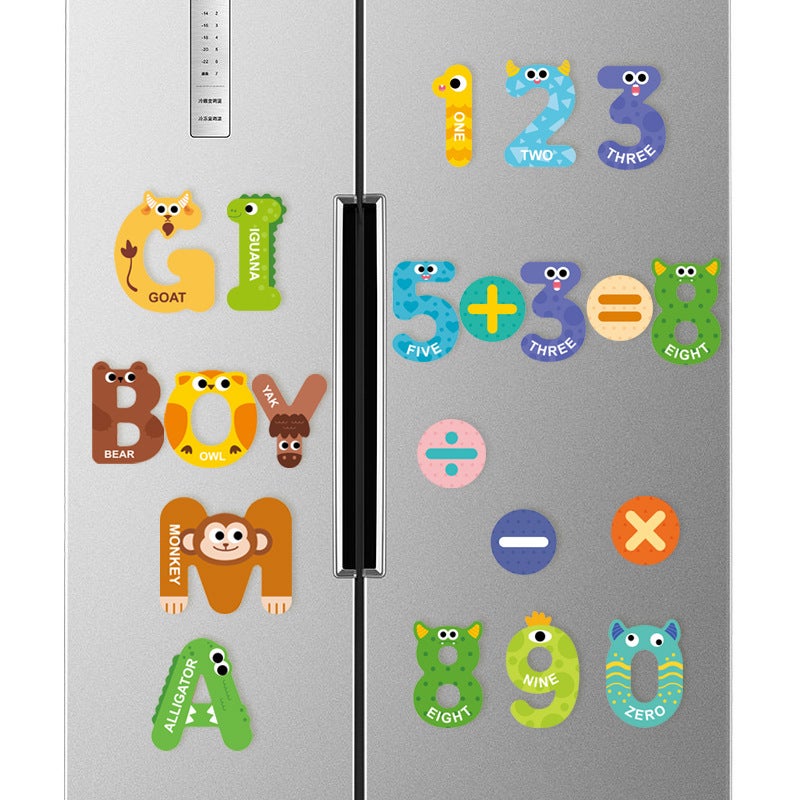 Children'S Magnetic Puzzle Refrigerator Sticker Capital Alphanumeric Animal Cognitive Magnetic Sticker Early Education Enlightenment Puzzle - Image 5